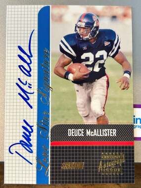 2001 Topps Stadium Club Lone Star Signature Deuce McAllister Autograph Card